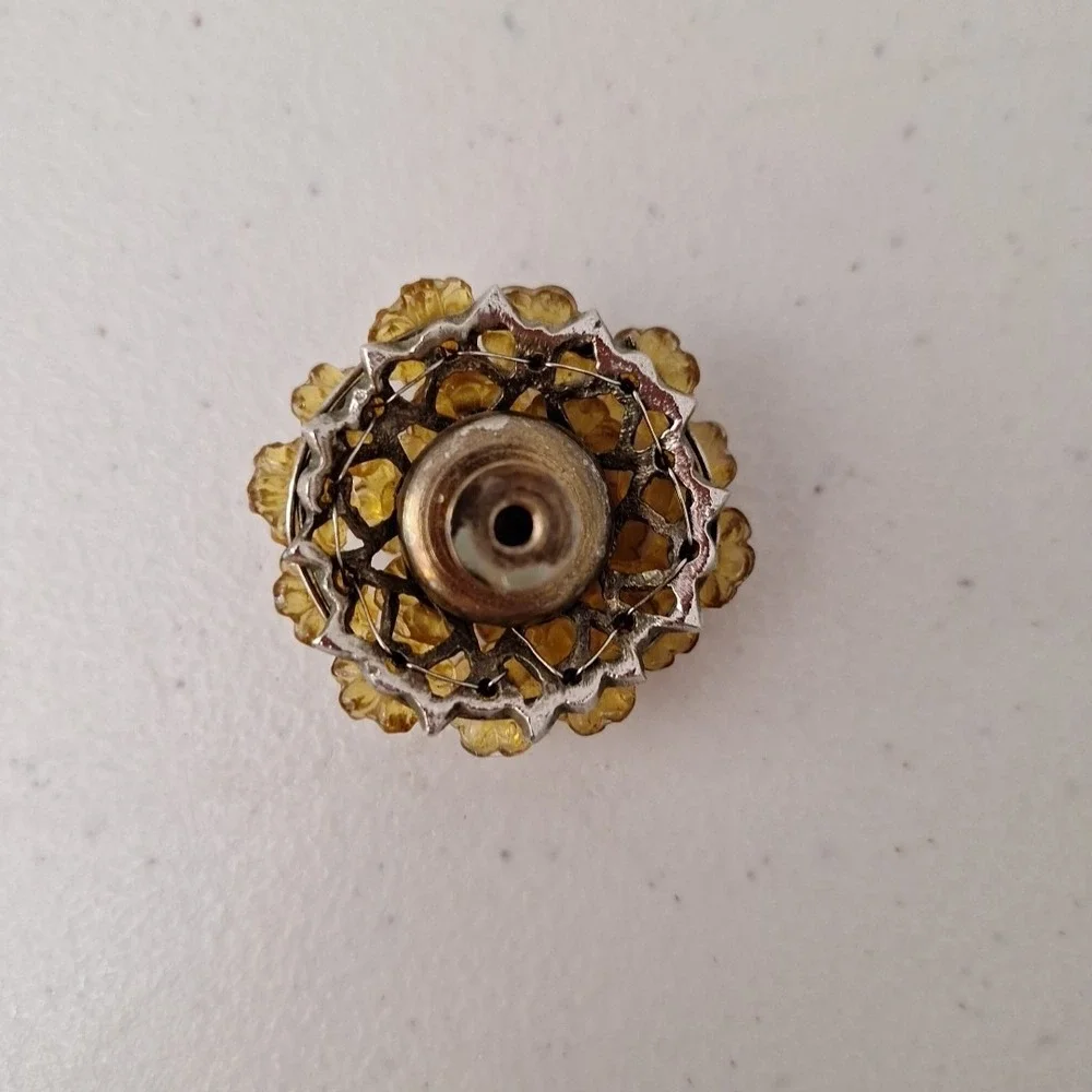 Vintage Antique MCM Ornate Flower Drawer Pulls Knob Door Handles, Set of 2